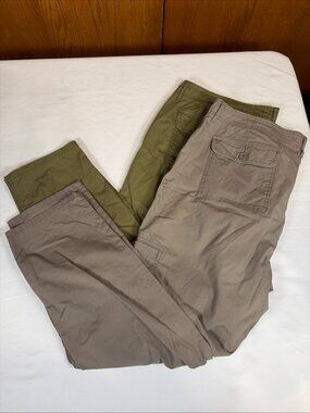 Lot of 2 Liz Claiborne Cargo Pants Women's 14 Green & Brown